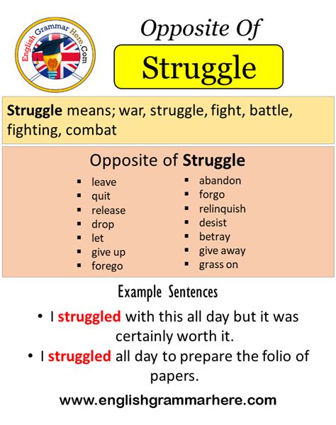 opposite word for struggle.